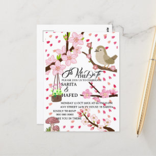 Elegant blomsterlig save the date-mall, vildblomma vykort