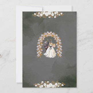 Elegant blomsterlig vigselinbjudan inbjudningar