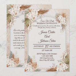 Elegant blomsterlig vigselinbjudan Modernt kort