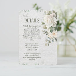 Elegant blomsterlig vigselkortbilaga tilläggskort