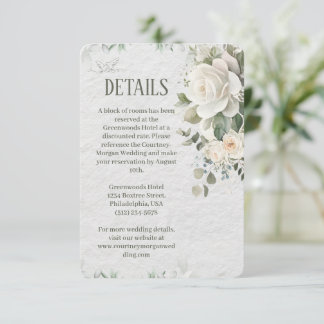Elegant blomsterlig vigselkortbilaga tilläggskort