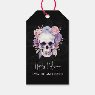 Elegant blomsterlik kalle gothic glad halloween an presentetikett