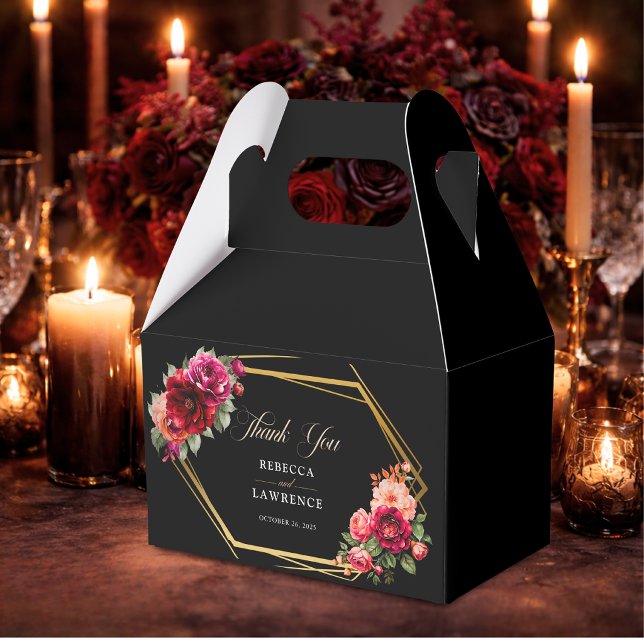 Elegant blomsterlik röd svart dyster romantisk brö presentaskar (Skapare uppladdad)