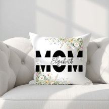 Elegant blomsterliknande personlig kudde för MAMMA
