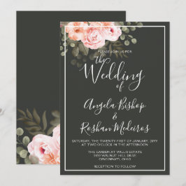 Elegant blomsterliknande rosenskiftande botanisk m inbjudningar