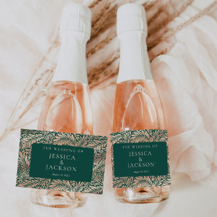 Elegant blomsterliknande smaragdgrön och roséguld