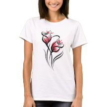 Elegant blomsterlinjekonst