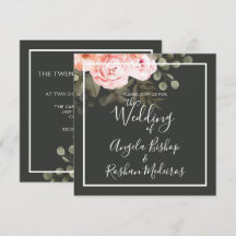 Elegant blomsterljust rosa botanisk modern bröllop