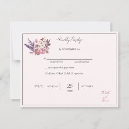 "Elegant blomsterlycka RSVP - Robert & Olivia Inbjudningar