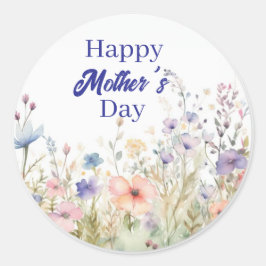Elegant blomsterlycklig mors dag-design runt klistermärke