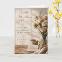 Elegant blomsterlyx Lycklig födelsedag Mamma-kort