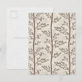 Elegant blomstermönster med små blomknoppar konst  helg vykort