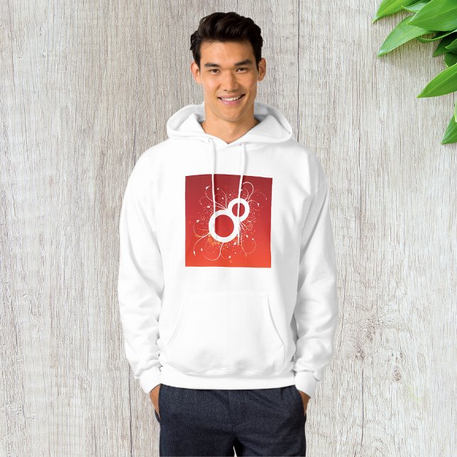 Elegant blomstermönster nummer 8 Röd Abstrakt Hoodie (Skapare uppladdad)