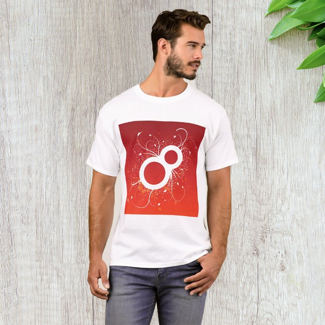 Elegant blomstermönster nummer 8 Röd Abstrakt T Shirt (Skapare uppladdad)