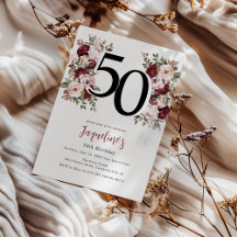 Elegant blomstermotiv 50-årsdag