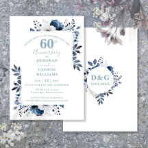 Elegant blomstermotiv 60-års diamant bröllopsjubil