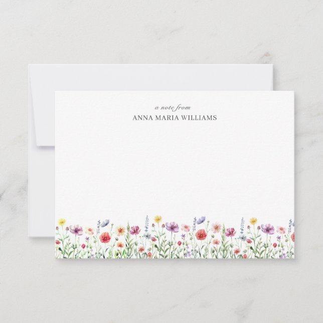 Elegant blomstermotiv brevkort anteckningskort (Framsida)