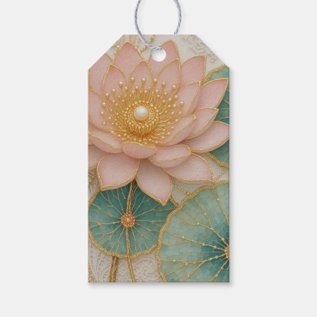 Elegant blomstermotiv etikett (Framsidan)