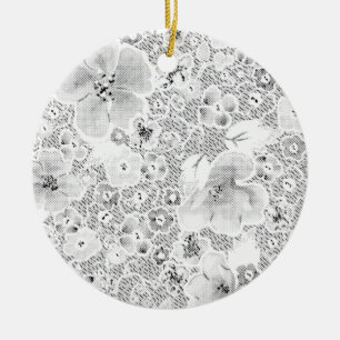 Elegant blomsterornament Tidlös souvenir Julgransprydnad Keramik