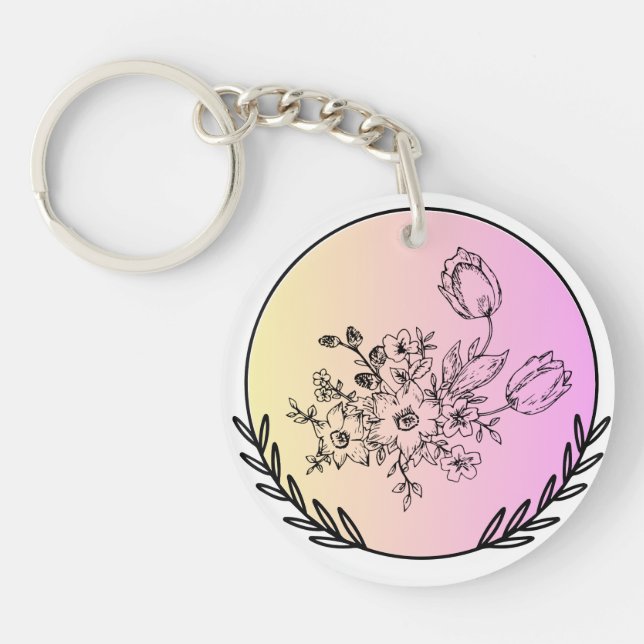 Elegant blomsterpastell cirkel estetisk design (Framsidan)