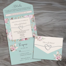 Elegant blomsterpastell Rosa och Blå Bröllop