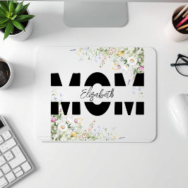 Elegant blomsterpersonlig musmatta för MAMMA