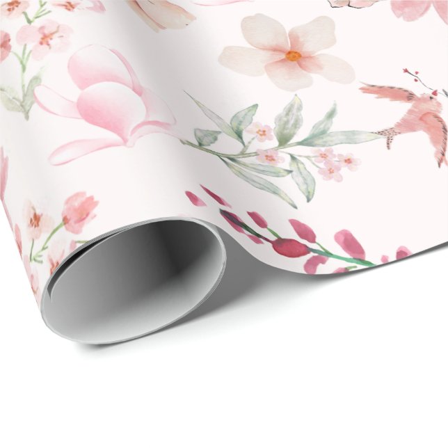 Elegant blomsterpresentinslagspapper Elegant ros p Presentpapper (Rullad Hörn)