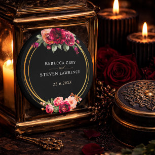 Elegant blomsterrik röd svart dyster romantisk brö magnet