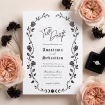 Elegant blomsterrosa gotisk till döden bröllop