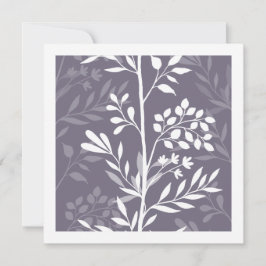 Elegant blomstersilhuett lavendel lila minimal anteckningskort