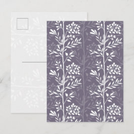 Elegant blomstersilhuett lavendel lila minimal helg vykort