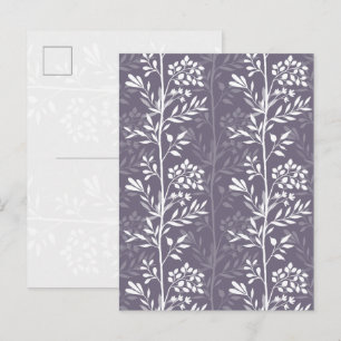 Elegant blomstersilhuett lavendel lila minimal helg vykort