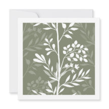 Elegant blomstersilhuett Olivgrön Minimal