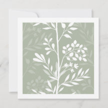 Elegant blomstersilhuett Sagegrön Minimal