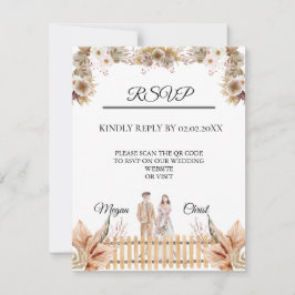 Elegant blomstersommarbröllop OSA kort