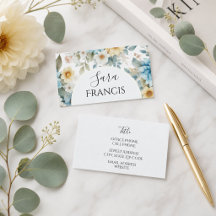 Elegant blomsterstandard, 3,5" x 2,0" visitkort