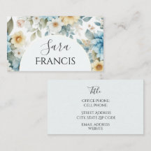 Elegant blomsterstandard, 3,5" x 2,0" visitkort