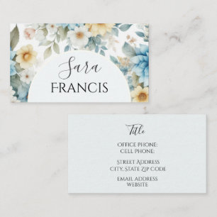 Elegant blomsterstandard, 3,5" x 2,0" visitkort