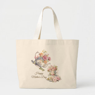Elegant blomsterte Happy Mors Dag Jumbo Tygkasse