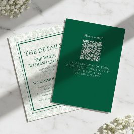 Elegant blomstertoile QR-kod Bröllopsdetaljer Tilläggskort