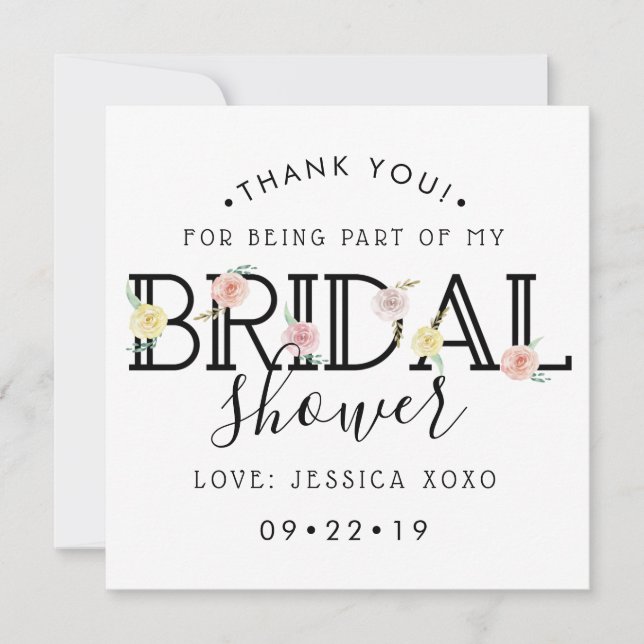 Elegant blomsterträdgård bröllopsfest tackkort tack kort (Framsida)