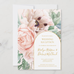 Elegant blomsterträdgård Pastell färgad bröllops Inbjudningar