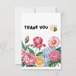 Elegant blomsterträdgård tackkort  tack kort