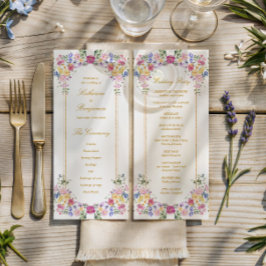 Elegant blomsterträdgård vårbröllopsprogram program