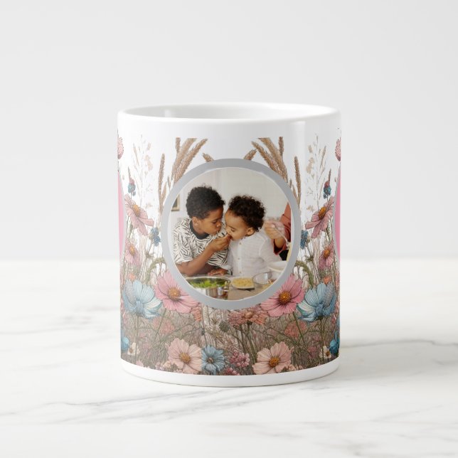 Elegant blomsterträdgård Vildblomma-mugg för mamma Jumbo Mugg (Framsidan)