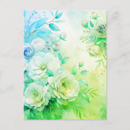 Elegant blomstervattenfärg tackkort anpassat vykort