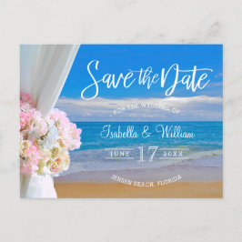 Elegant blomstrand sommar bröllop Save the Date Meddelande Vykort