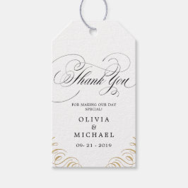 Elegant blomstrar bröllop tack vare kalligrafi presentetikett