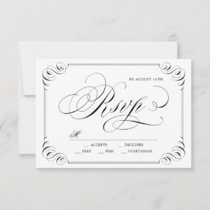 Elegant blomstrar vid kalligrafi vintage bröllop O OSA Kort