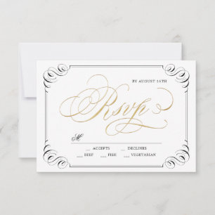Elegant blomstrar vid kalligrafi vintage bröllop O OSA Kort
